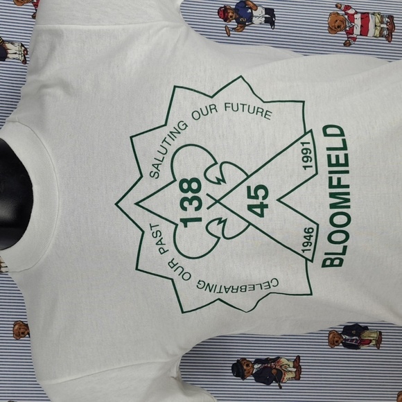 Vintage 1991 Boy Scouts Troop 138 Bloomfield graphic white & green Med t-shirt - Picture 1 of 5